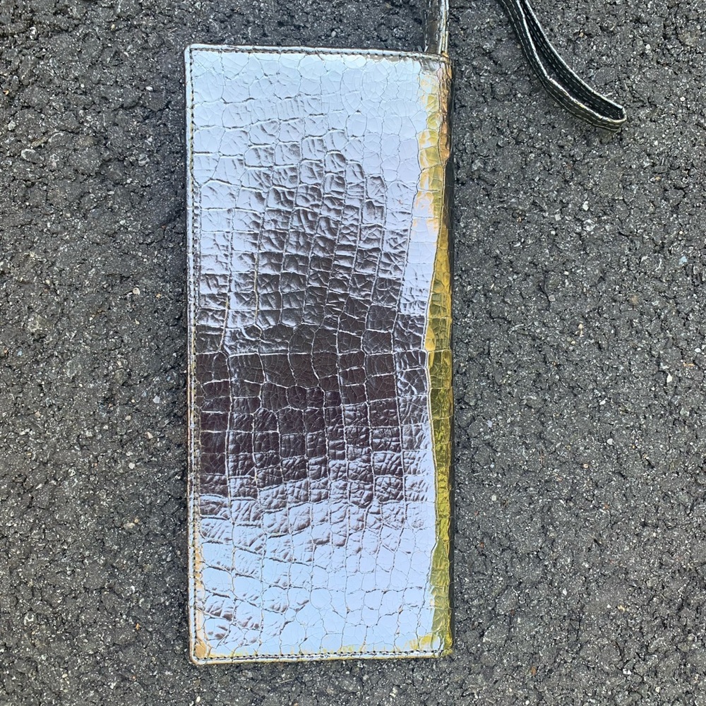 LODIS Metallic Crocodile Embossed Clutch/Wristlet